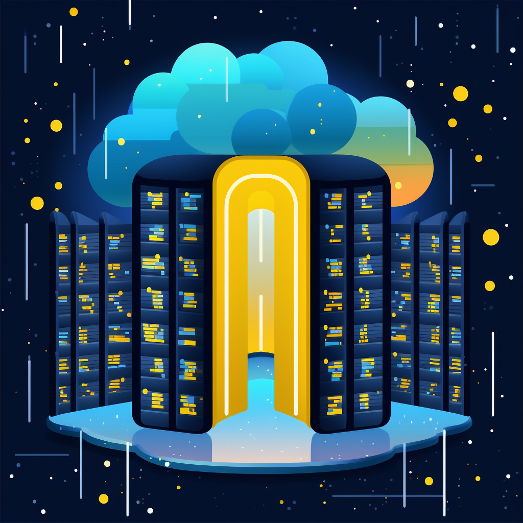 Cloud platform and digital infrastructure illustration